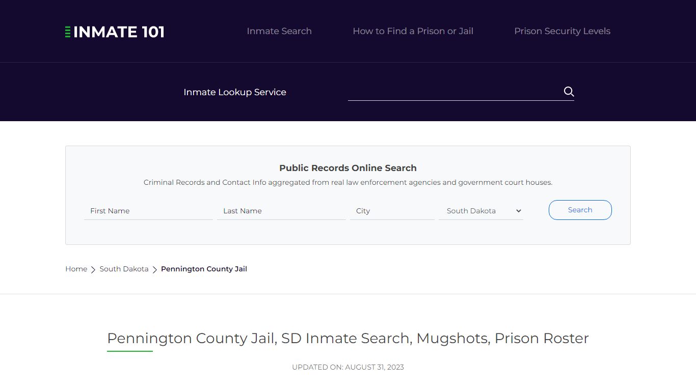 Pennington County Jail, SD Inmate Search, Mugshots, Prison Roster